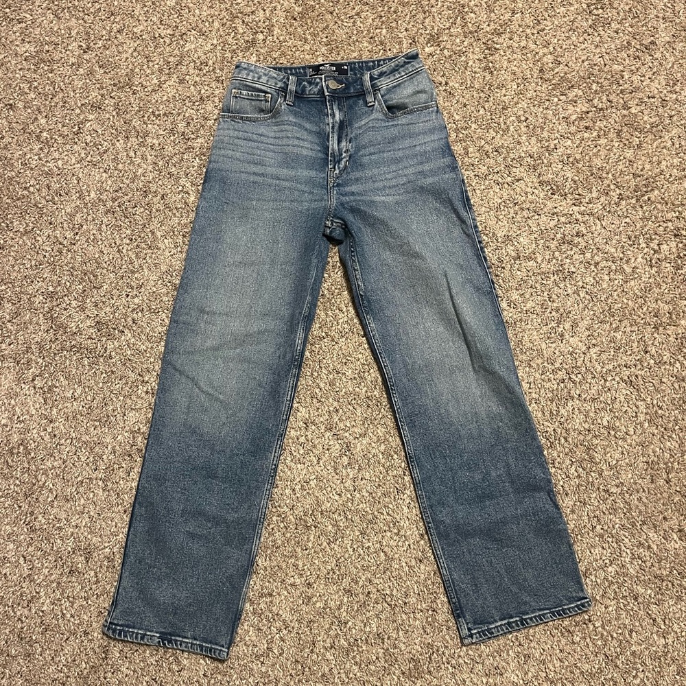 ultra high rise, hollister vintage stretch dad jean
